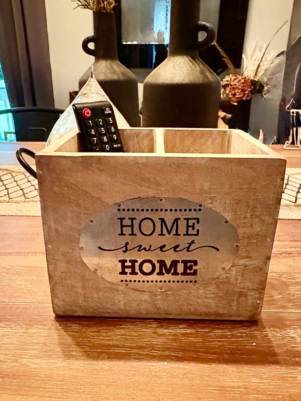 GANZ Rustic Wooden Organizer Caddy - Brown and Cream